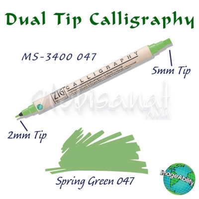 Zig Calligraphy Çift Uçlu Kaligrafi 2mm + 5mm 047 Spring Green