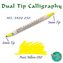 Zig - Zig Calligraphy Çift Uçlu Kaligrafi 2mm + 5mm 050 Pure Yellow