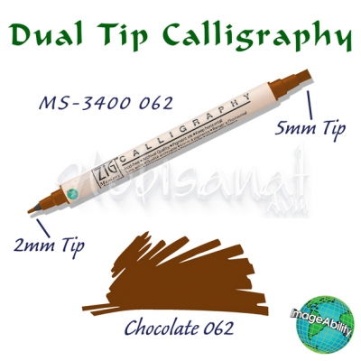 Zig Calligraphy Çift Uçlu Kaligrafi 2mm + 5mm 062 Chocolate