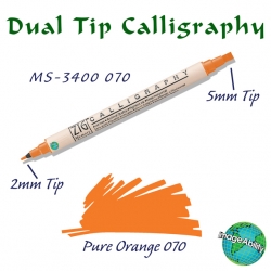 Zig - Zig Calligraphy Çift Uçlu Kaligrafi 2mm + 5mm 070 Pure Orange