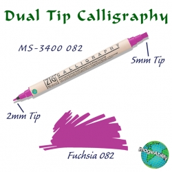 Zig - Zig Calligraphy Çift Uçlu Kaligrafi Kalemi 2mm + 5mm 082 Fuchsia