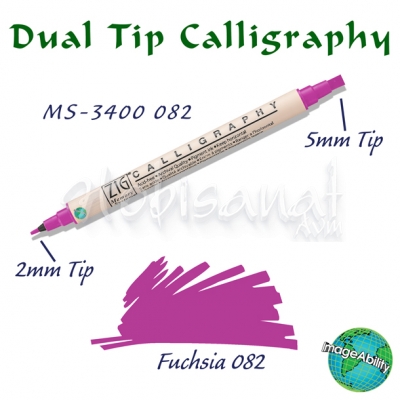 Zig Calligraphy Çift Uçlu Kaligrafi Kalemi 2mm + 5mm 082 Fuchsia