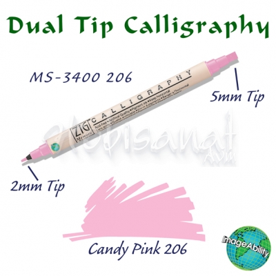 Zig Calligraphy Çift Uçlu Kaligrafi 2mm + 5mm 206 Candy Pink