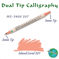 Zig - Zig Calligraphy Çift Uçlu Kaligrafi 2mm + 5mm 207 Island Coral