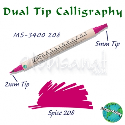Zig Calligraphy Çift Uçlu Kaligrafi Kalemi 2 mm + 5 mm 208 Spice