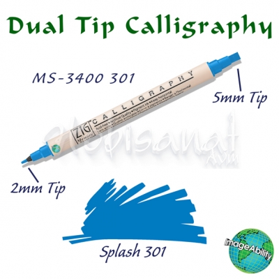 Zig Calligraphy Çift Uçlu Kaligrafi Kalemi 2mm + 5mm 301 Splash