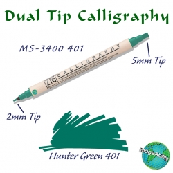 Zig - Zig Calligraphy Çift Uçlu Kaligrafi 2mm + 5mm 401 Hunter Green