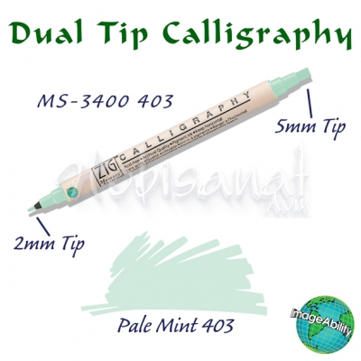 Zig Calligraphy Çift Uçlu Kaligrafi 2mm + 5mm 403 Pale Mint