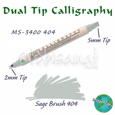 Zig Calligraphy Çift Uçlu Kaligrafi 2mm + 5mm 404 Sage Brush