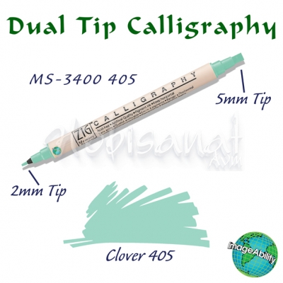 Zig Calligraphy Çift Uçlu Kaligrafi Kalemi 2mm + 5mm 405 Clover