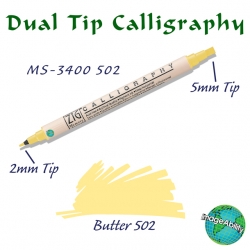 Zig - Zig Calligraphy Çift Uçlu Kaligrafi Kalemi 2mm + 5mm 502 Butter