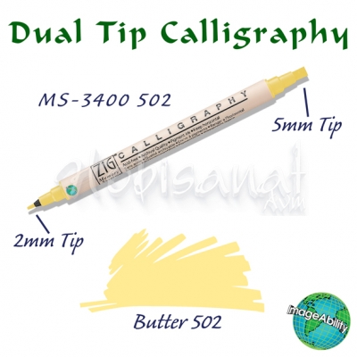 Zig Calligraphy Çift Uçlu Kaligrafi Kalemi 2mm + 5mm 502 Butter