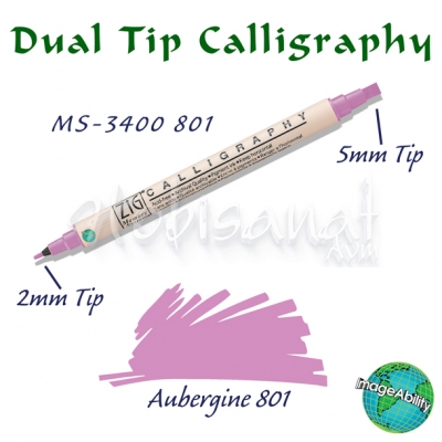 Zig Calligraphy Çift Uçlu Kaligrafi 2mm + 5mm 801 Aubergine