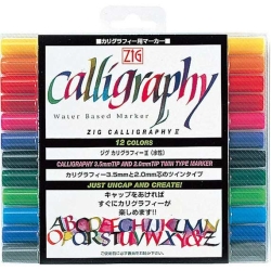 Zig - Zig Calligraphy II 2mm+3.5mm Kaligrafi Kalem Setleri 12li Set