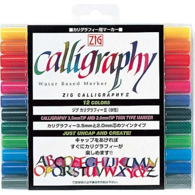 Zig Calligraphy II 2mm+3.5mm Kaligrafi Kalem Setleri 12li Set
