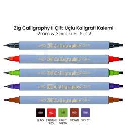 Zig - Zig Calligraphy II Çift Uçlu Kaligrafi Kalemi 2mm & 3.5mm 5li Set 2