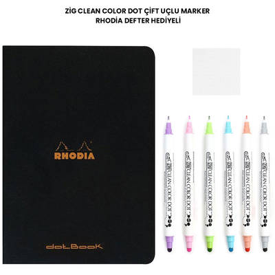 Zig Clean Color Dot Çift Uçlu Marker Rhodia Defter Hediyeli