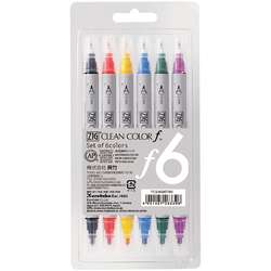 Zig - Zig Clean Color f Çift Uçlu Marker Kalem 6lı Set