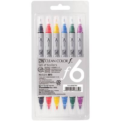 Zig Clean Color f Çift Uçlu Marker Kalem 6lı Set