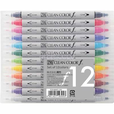 Zig Clean Color f Çift Uçlu Marker Kalem 12li Set