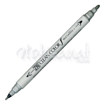 Zig Clean Color f Metallic Çift Uçlu Marker Kalem Silver 102