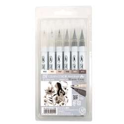 Zig - Zig Clean Color Real Brush Fırça Uçlu Marker Kalem 6lı Set Warm Grey