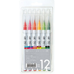 Zig - Zig Clean Color Real Brush Fırça Uçlu Marker Kalem 12li Set