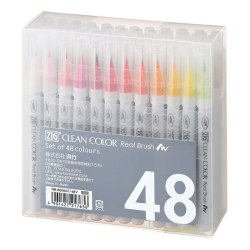 Zig - Zig Clean Color Real Brush Fırça Uçlu Marker Kalem 48li Set