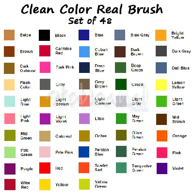Zig Clean Color Real Brush Fırça Uçlu Marker Kalem 48li Set