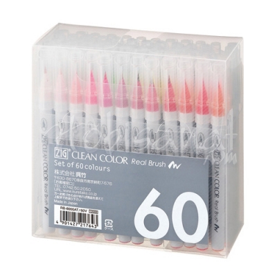 Zig Clean Color Real Brush Fırça Uçlu Marker Kalem 60lı Set