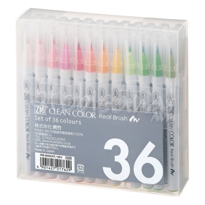 Zig Clean Color Real Brush Fırça Uçlu Marker Kalem 36lı Set