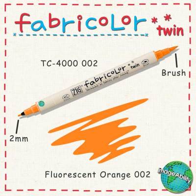Zig Fabricolor Çift Uçlu Kumaş Kalemi 002 Fluorescent Orange
