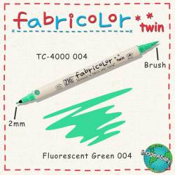 Zig - Zig Fabricolor Çift Uçlu Kumaş Kalemi 004 Fluorescent Green