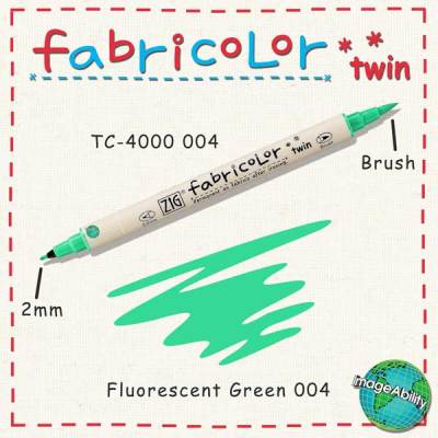 Zig Fabricolor Çift Uçlu Kumaş Kalemi 004 Fluorescent Green