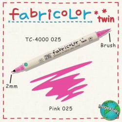Zig - Zig Fabricolor Twin Çift Uçlu Kumaş Boyama Kalemi 025 Pink