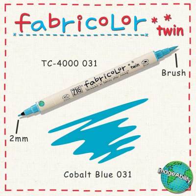 Zig Fabricolor Twin Çift Uçlu Kumaş Boyama Kalemi 031 Cobalt Blue