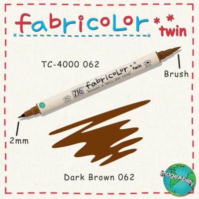 Zig Fabricolor Twin Çift Uçlu Kumaş Boyama Kalemi 062 Dark Brown