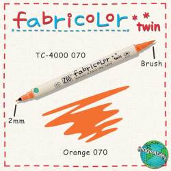 Zig - Zig Fabricolor Twin Çift Uçlu Kumaş Boyama Kalemi 070 Orange