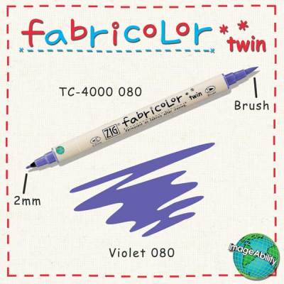 Zig Fabricolor Twin Çift Uçlu Kumaş Boyama Kalemi 080 Violet