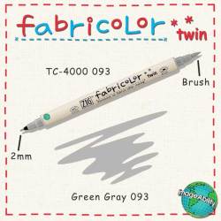 Zig - Zig Fabricolor Twin Çift Uçlu Kumaş Boyama Kalemi 093 Green Gray