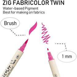 Zig Fabricolor Twin Çift Uçlu Kumaş Kalemi 12li Set - 4