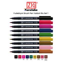 Zig - Zig Fudebiyori Brush Pen Yaldızlı 9lu Set 1 (1)