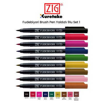 Zig Fudebiyori Brush Pen Yaldızlı 9lu Set 1