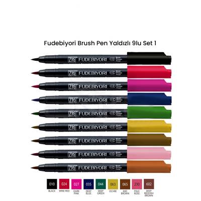 Zig Fudebiyori Brush Pen Yaldızlı 9lu Set 1