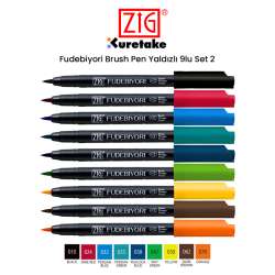 Zig - Zig Fudebiyori Brush Pen Yaldızlı 9lu Set 2 (1)