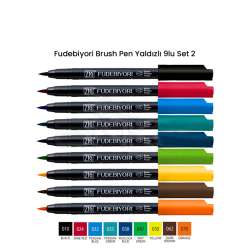 Zig - Zig Fudebiyori Brush Pen Yaldızlı 9lu Set 2
