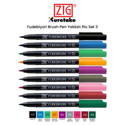Zig - Zig Fudebiyori Brush Pen Yaldızlı 9lu Set 3 (1)