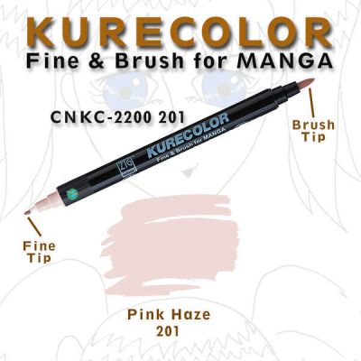 Zig Kurecolor Fine & Brush for Manga Çizim Kalemi 201 Pink Haze