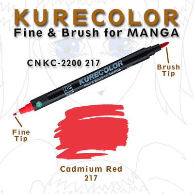 Zig Kurecolor Fine & Brush for Manga Çizim Kalemi 217 Cadmium Red