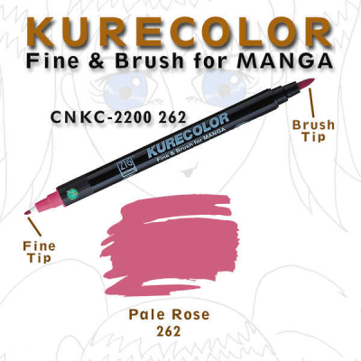 Zig Kurecolor Fine & Brush for Manga Çizim Kalemi 262 Pale Rose